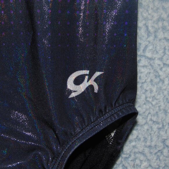 GK Shiny Purple Black Ombre Leotard CM - Picture 3 of 7